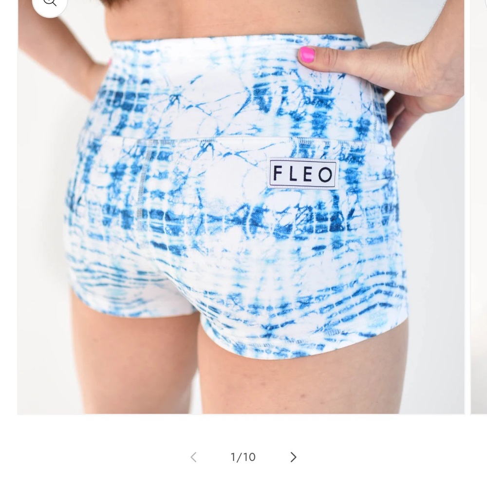 Fleo Women's Athletic Shorts in Blue and White